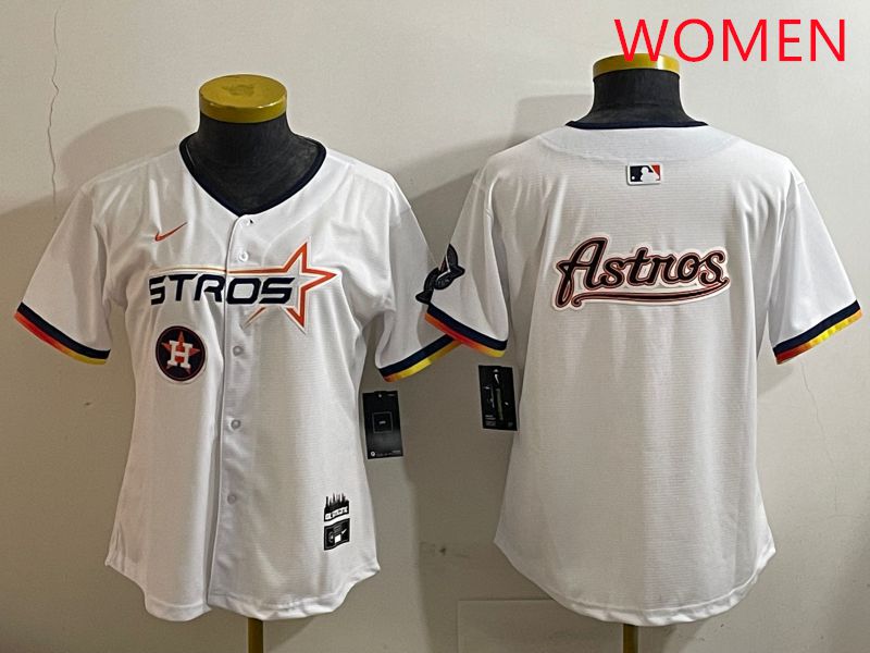 Women Houston Astros Blank White three generations Joint Name Nike 2025 MLB Jersey style 20